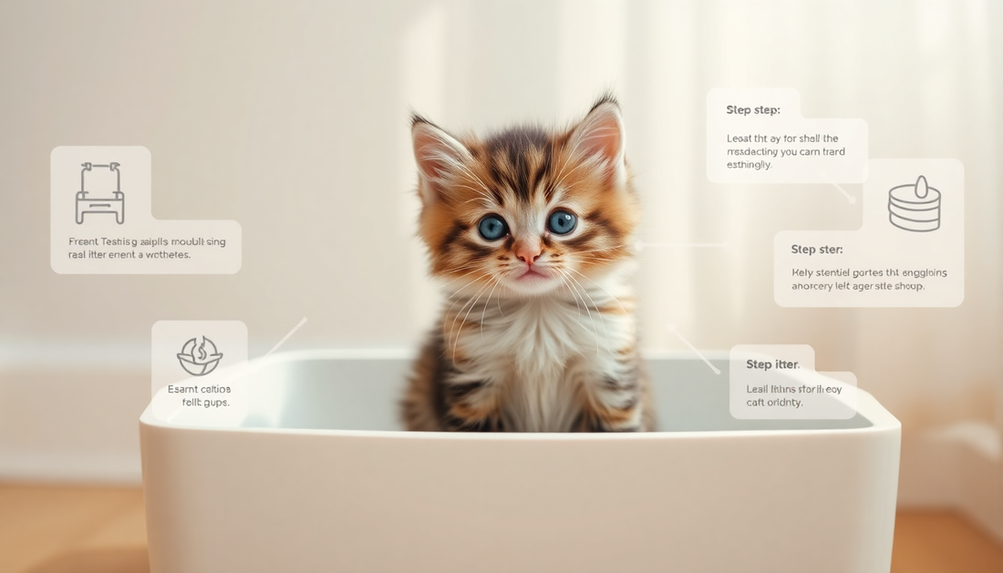 Kitten using a litter box – easy step-by-step training guide.