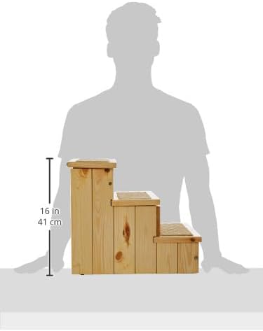 TRIXIE Indoor Wooden 3-Step Pet Stairs with Storage Compartments for Pet Toys