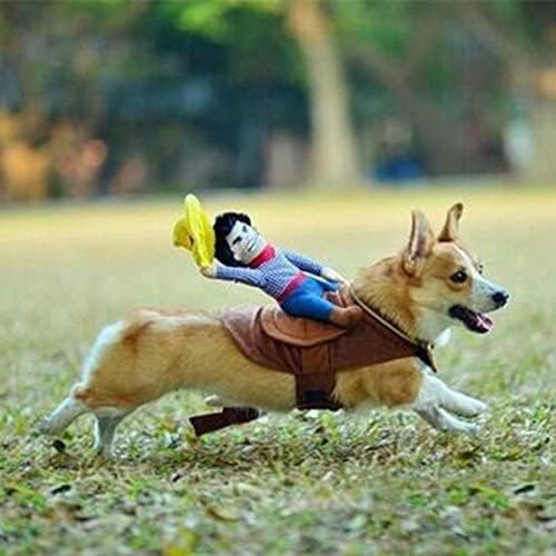 Halloween Cowboy Dog Cat Costume Clothes Novelty Funny (S(Chest:11.81"-15.74"))