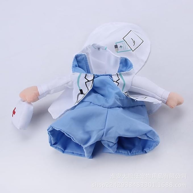 Pet Dog Cat Halloween Costume Doctor Costume Dog Jeans Clothes Cat Funny Apperal Outfit Uniform (L