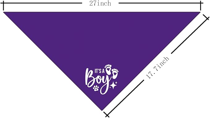 It's A Boy Dog Bandana, Purple Dog Bandana, Gender Reveal Dog Bandana, Dog Bandana Pregnancy Announcement, Dog Bandana for Small Medium Large Dog, Pet Dog Triangle Scarf, Gift for Dog Lover (E56)