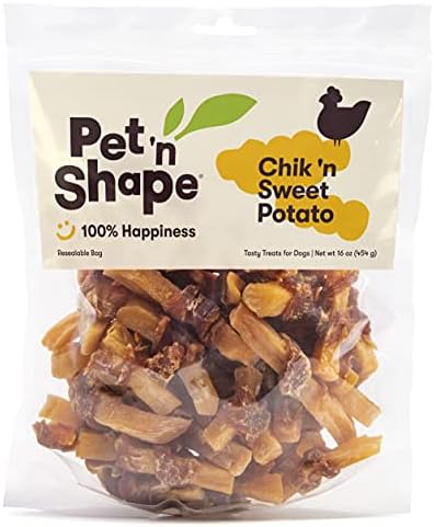 Pet 'n Shape Sweet Potato Chews Jerky Dog Treats 1 Pound