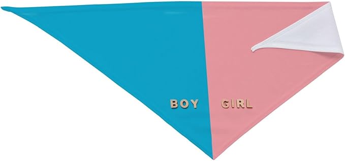 He Or She What Will It Be? Gender Reveal/Baby Announcement Dog Bandana,Pet Neckerchief for Pets Daily Wear Photo Prop Party Supplies (Three-Dimensional)