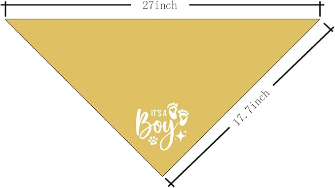 It's A Boy Dog Bandana, Yellow Dog Bandana, Gender Reveal Dog Bandana, Dog Bandana Pregnancy Announcement, Dog Bandana for Small Medium Large Dog, Pet Dog Triangle Scarf, Gift for Dog Lover (E58)