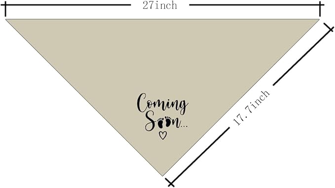 Coming Soon Dog Bandana, Apricot Gray Dog Bandana, Baby Announcement Dog Bandana, Pet Dog Triangle Scarf, Pet Dog Scarf Accessories, Gift for Dog Lover, Dog Bandana for Small Medium Large Dogs (D35)