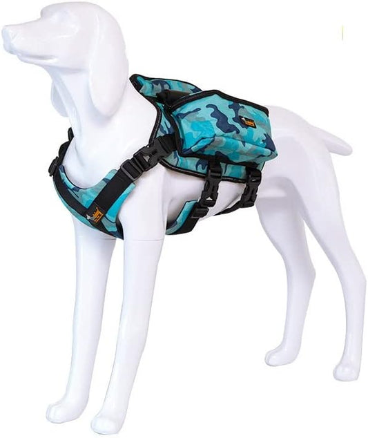 EM9N 新品 Dog Backpack Dogs Saddle Bag for Travel Camping Hiking Hound Pet Harness Travel Oxford Explosion Proof Medium & Large Dog Bulldog with 2 Side Pockets for Snacks (XL