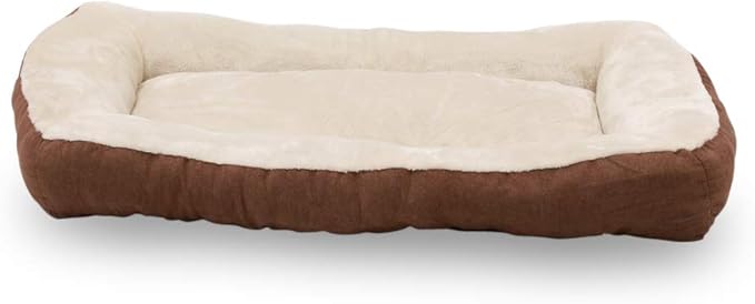 Happycare Textiles Rectangle Brown low bumper pet bed 40 x 30 inches,