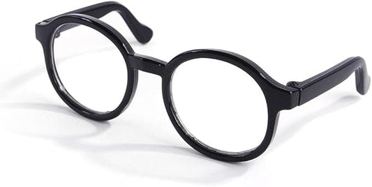 Black Pet Dog Cute Glasses Clear Lens Retro Glasses Photo Props Transparent Cat Sun Glasses for Small Dogs Cats Cosplay Costume Apparel and Accessories