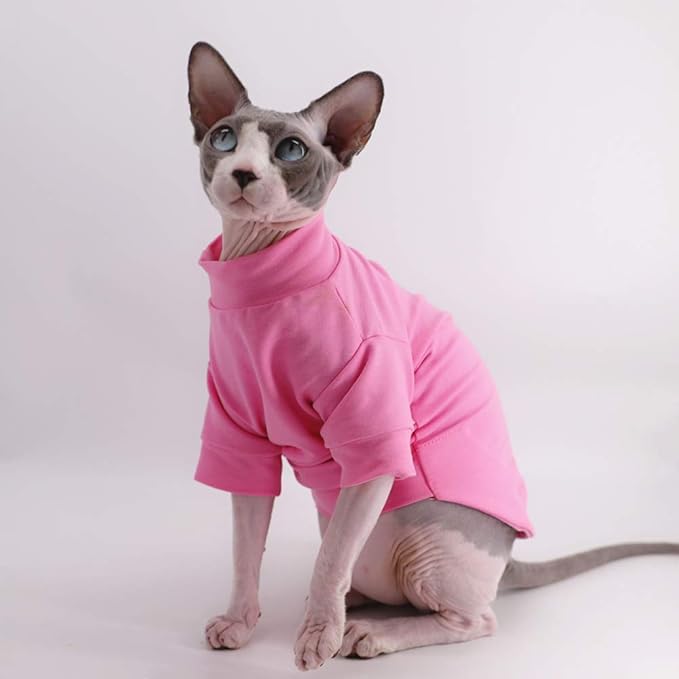 Sphynx Hairless Cat Cotton Tshirts Pet Clothes (8.8-11 lbs),
