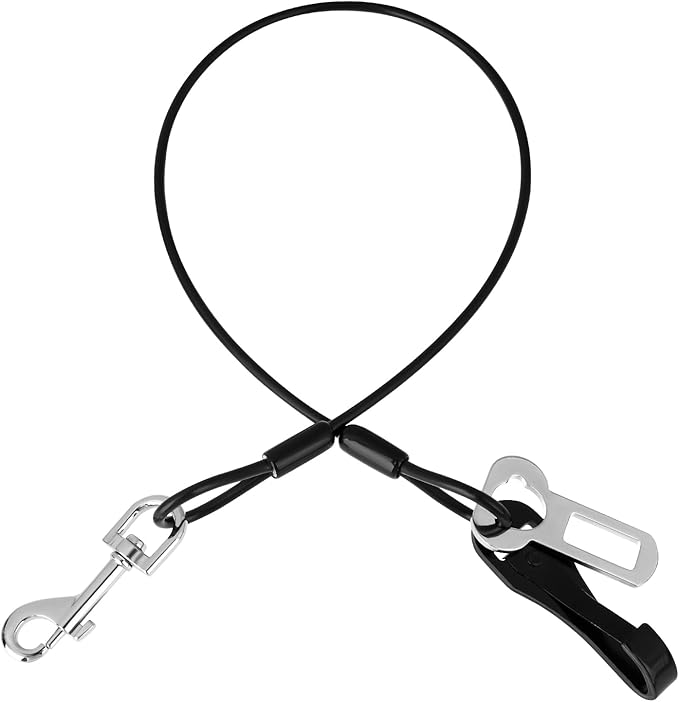 Car Harness for Dogs Safety Seat Belt Heavy Duty Service Dog Leash 24 in Chew Proof Dog Leash Steel Service Dog Car Harness 3-in-1 Dog Seat belt Harness with Hook for Dogs Travel Accessories