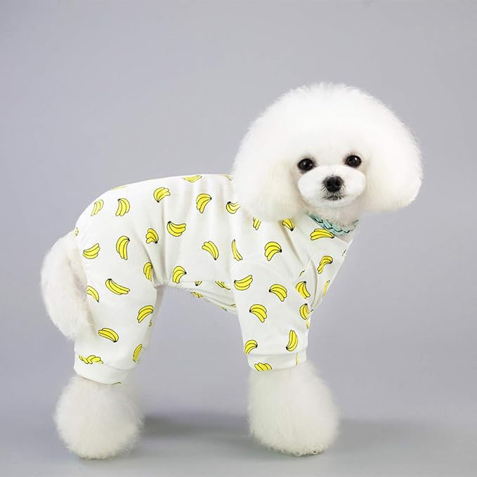 Puppy Pajamas Dog Onesies Pet Dog Soft Pajamas Various Patterns Pet Jumpsuit 5 Styles for Small Medium Dogs Cats Pajamas (Football