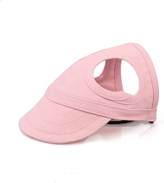 Leconpet Dog Baseball Cap Pet Hats with Big Ear Holes, Adjustable Baseball Caps for Small Medium and Large Dogs, Comfortable Pet Sun Hat with Adjustable Strap for Dogs and Cats (Pink, Small)