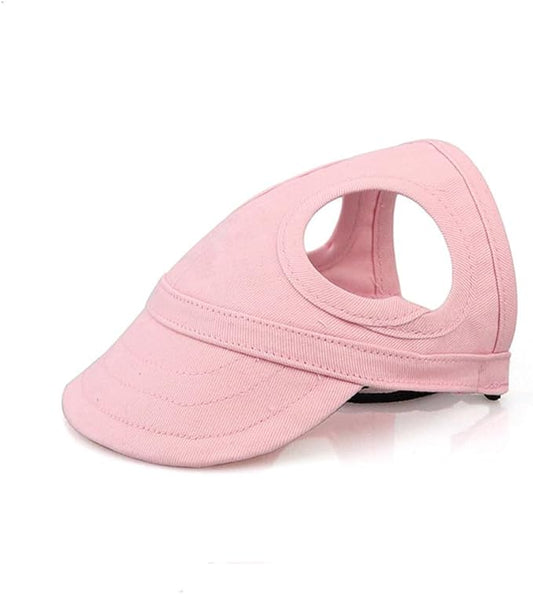 Leconpet Dog Baseball Cap Pet Hats with Big Ear Holes, Adjustable Baseball Caps for Small Medium and Large Dogs, Comfortable Pet Sun Hat with Adjustable Strap for Dogs and Cats (Pink, Medium)