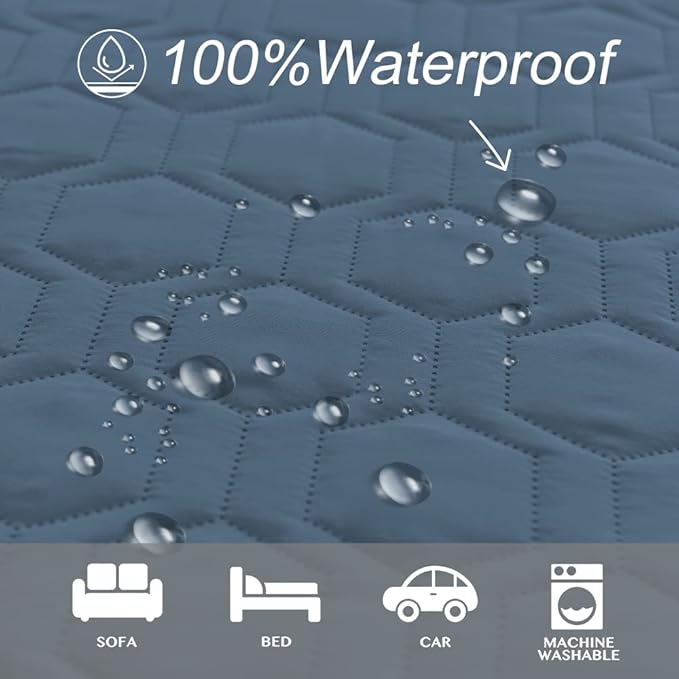 Waterproof and Non-Slip Dog Bed Cover and Pet Blanket Sofa Pet Bed Mat ,car Incontinence Mattress Protectors Furniture Couch Cover for Most Cats Dogs Pets(30x70- Navy