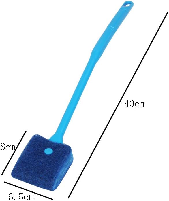 2 Pieces Aquarium Cleaning Brush Fish Tank Cleaning Brush Double-Sided Sponge Brush Long Handle Fish Tank Scrubber for Aquariums and Home(Blue