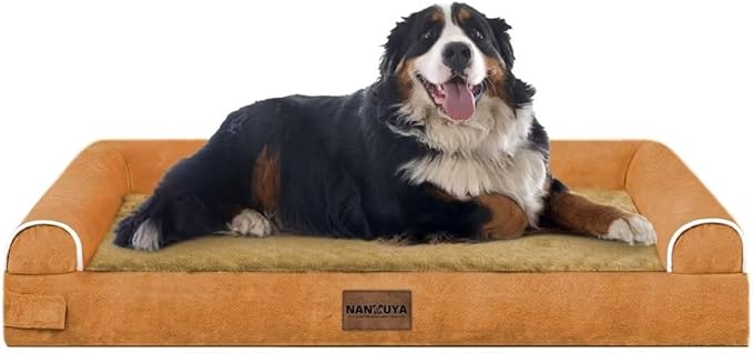 Large Dog Bed Orthopedic Washable: Jumbo Dog Bed Bolster Extra Large Dogs Egg Crate Foam Sofa Couch Waterproof Removable Cover