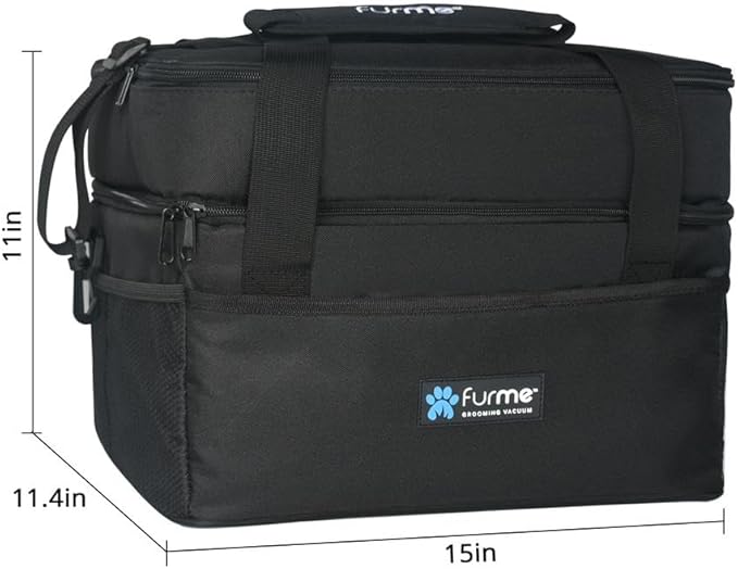 Carrying Case for FM-02 Professional PLUS Grooming Vacuum Kit - Lightweight Bag with Multiple Compartmans & Pockets, Suitable for Traveling and Storage