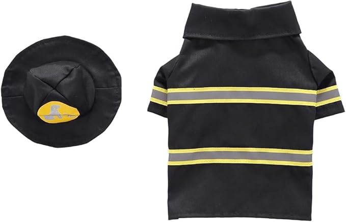 Firefighter Dog Costume Halloween Pet Fireman Costume