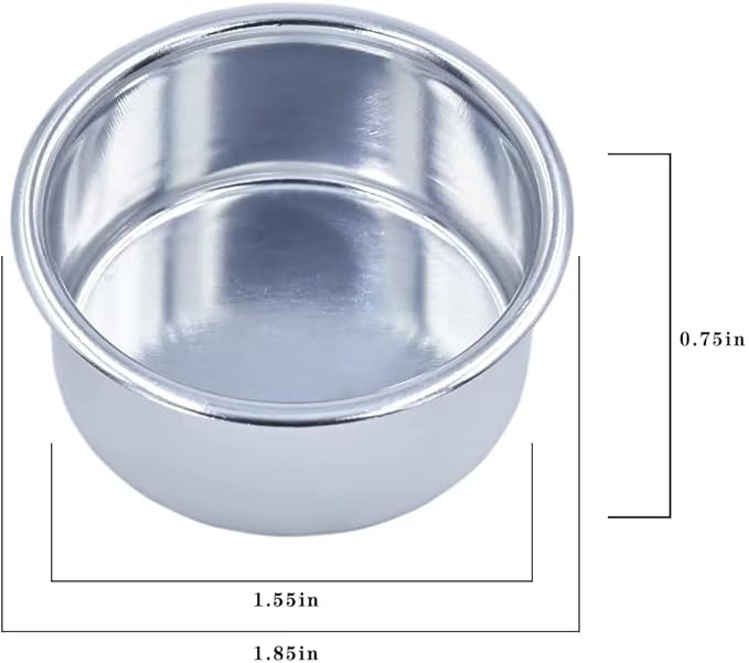 Crested Gecko Food and Water Feeding Metal Cups 10 Metal