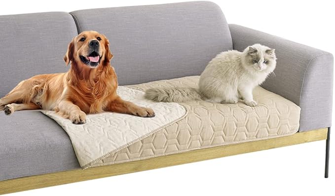 Waterproof and Non-Slip Dog Bed Cover and Pet Blanket Sofa Pet Bed Mat ,car Incontinence Mattress Protectors Furniture Couch Cover for Most Cats Dogs Pets(30x70-Beige)