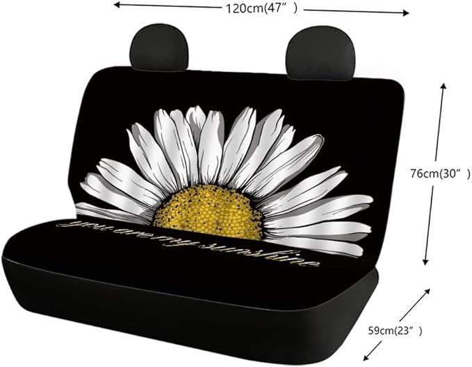 Tupalatus Daisy Print Womens Car Back Seat Covers Decoration 2