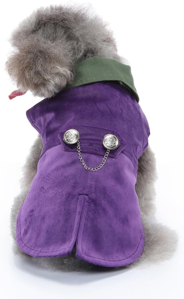 Puppy Velvet Tuxedo with Detachable Bowtie Prom Wedding Formal Wear Prince Costume for Small Dog (Large