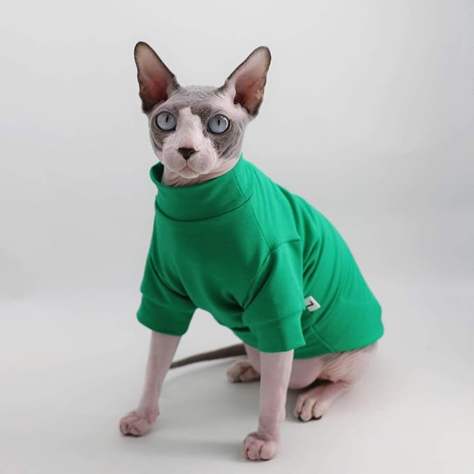 Sphynx Hairless Cat Cotton Tshirts Pet Clothes (3.3-5 lbs),