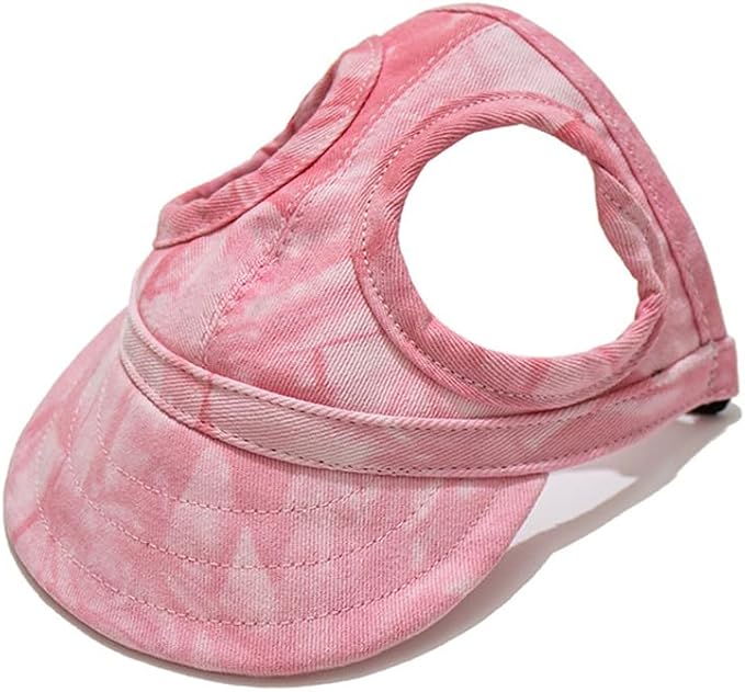 Leconpet Dog Baseball Cap Pet Hats with Big Ear Holes, Adjustable Baseball Caps for Small Medium and Large Dogs, Comfortable Pet Sun Hat with Adjustable Strap for Dogs and Cats (Cloud Pink, Large)