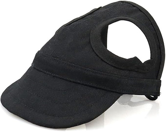 Leconpet Dog Baseball Cap Pet Hats with Big Ear Holes, Adjustable Baseball Caps for Small Medium and Large Dogs, Comfortable Pet Sun Hat with Adjustable Strap for Dogs and Cats (Black, X-Large)