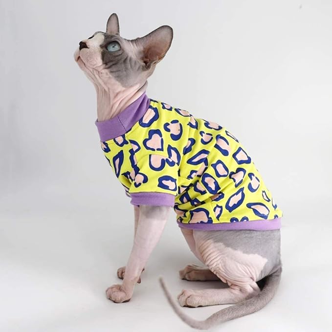 Sphynx Hairless Cat Cute Summer Cotton T-Shirts Pet Clothes 1))