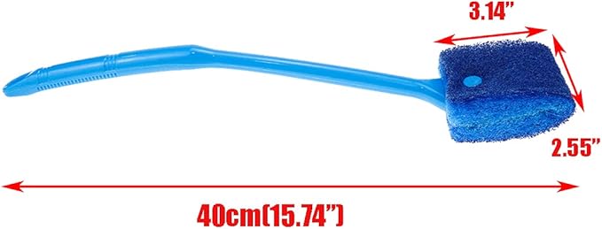 Quluxe 15.74 Inch Aquarium Algae Scraper Double Sided Sponge Brush Cleaner