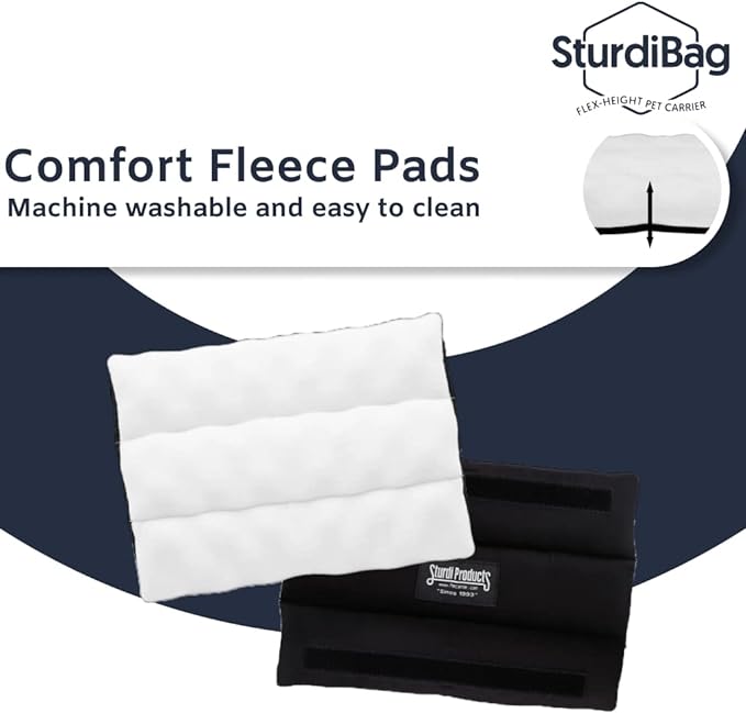 SturdiBag Large Pet Travel Carrier: Flexible Height for Cat and Dog Soft Sided with Safety Clips and Seatbelt Straps 18" x 12" x 12" (PN: SB2-PRO-HP)