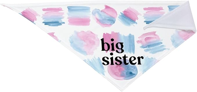 Big Sister Dog Bandana,Baby Announcement Dog Bandana,Gender Reveal,Pet Scarf, Pet Accessories for Photo Props Accessories (Color block)