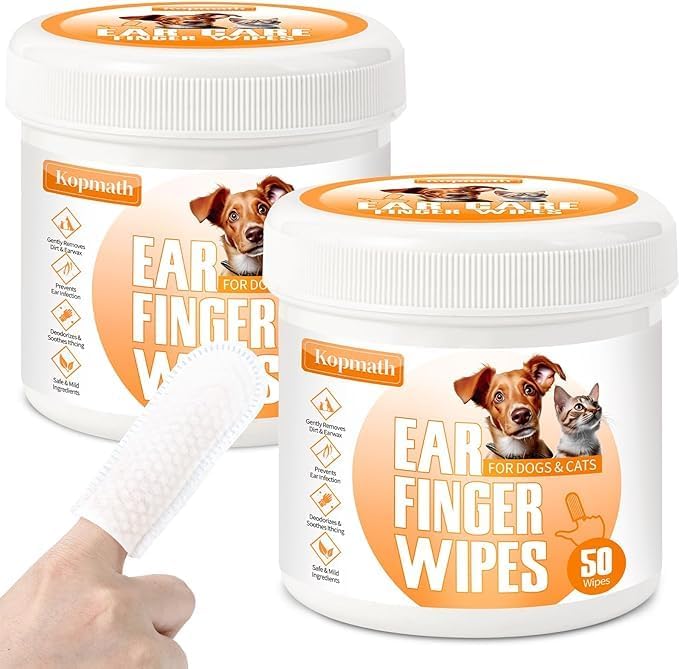 Ear Cleaner Finger Wipes for Dogs & Cats 100 Disposable