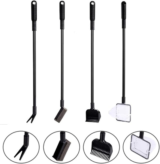 Aquarium Fish Tank Cleaning Tool Set 4-in-1 Multi-Function