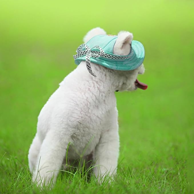 Leconpet Princess Pet Hat Dog Caps Hats with Neck Strap Adjustable Comfortable Ear Holes for Small Medium Dogs in Outdoor Sun Protection (M