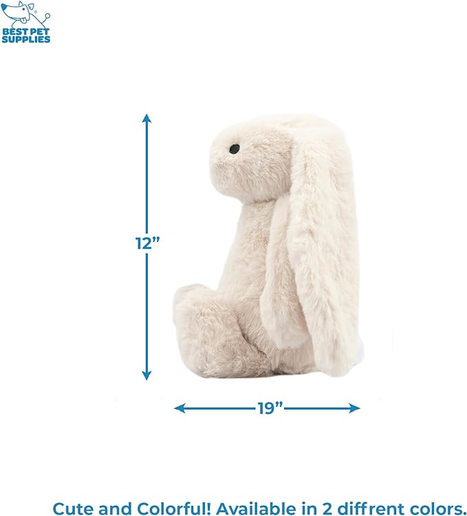 Best Pet Supplies Interactive Bunny Buddy Dog Toy with Crinkle and Squeaky Enrichment for Small and Medium Breed Puppies or Dogs