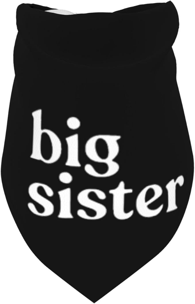 Big Sister Dog Bandana,Baby Announcement Dog Bandana,Gender Reveal,Pet Scarf, Pet Accessories for Photo Props Accessories (Black)