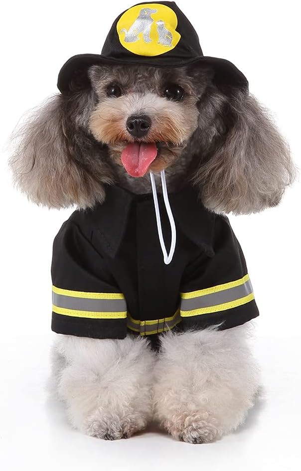 Firefighter Dog Costume Halloween Pet Fireman Costume