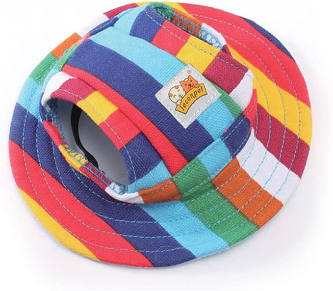 Leconpet Princess Pet Hat Dog Caps Hats with Neck Strap Adjustable Comfortable Ear Holes for Small Medium Dogs in Outdoor Sun Protection (L