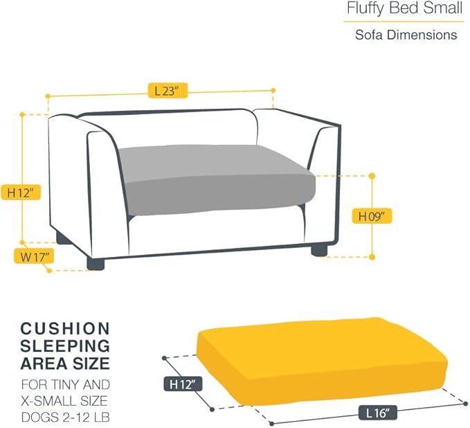 Keet Fluffy Deluxe Pet Bed Sofa Chocolate Small