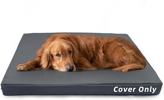 Pet Bed Cover L 36x27x3'' Dog Bed Covers Waterproof Dog Bed Covers Large Dog Bed Washable Removable Cover Dog Bed Covers Replacement Washable Dog Bed Covers with Zipper