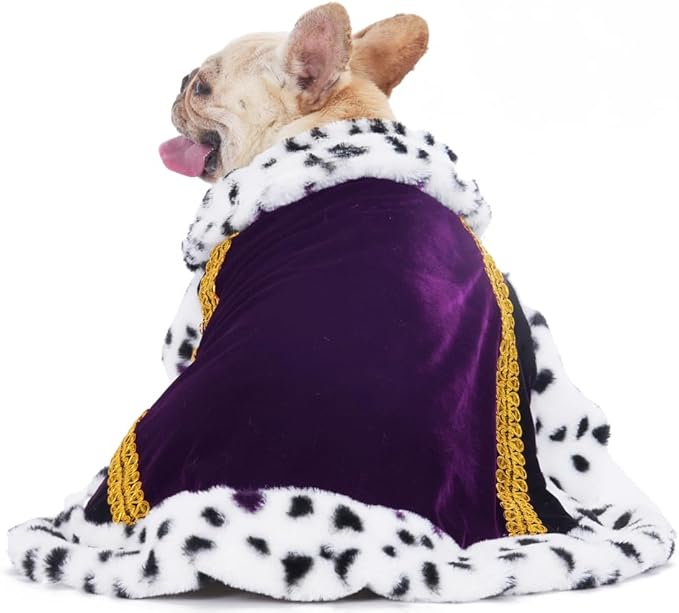 Lovelyshop pet serial Lux Fur Purple Cat Dog Cloak for Halloween costumes