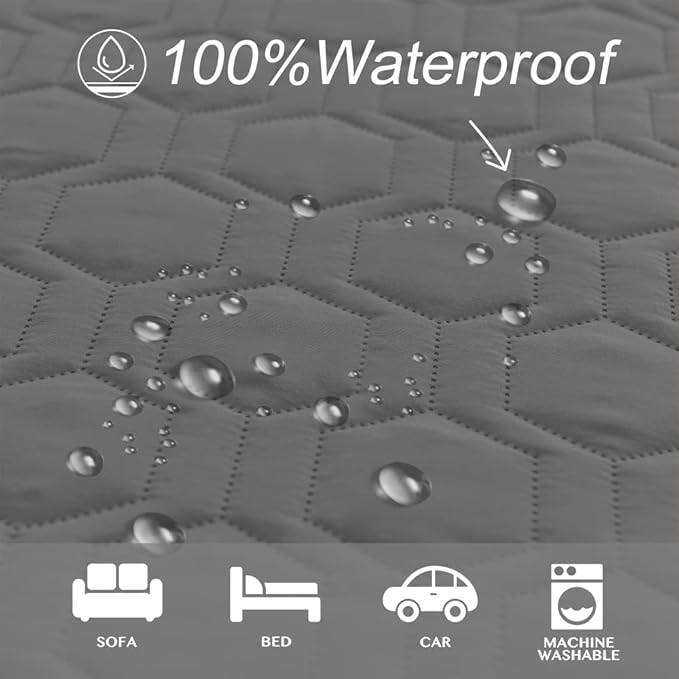 Waterproof and Non-Slip Dog Bed Cover and Pet Blanket Sofa Pet Bed Mat ,car Incontinence Mattress Protectors Furniture Couch Cover for Most Cats Dogs Pets(82x102-Dark Grey)
