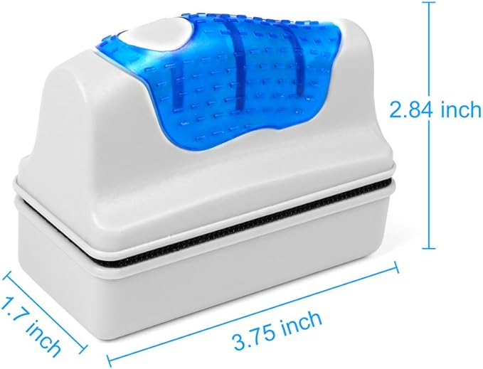 Aquarium Cleaner Fish Tank Glass Cleaner Algae Cleaner Scraper Magnetic Scrubber Algae Clean Brush 2 Pcs, 1 Yr