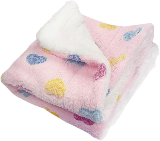 Klippo Double Layered Ultra Plush Dog/Puppy Blanket/Mat/Padding/Cover/Throw/Spread (Colorful Hearts
