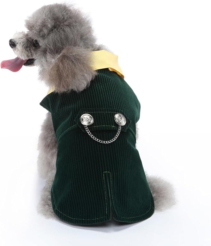 Puppy Velvet Tuxedo with Detachable Bowtie Prom Wedding Formal Wear Prince Costume for Small Dog (X-Large