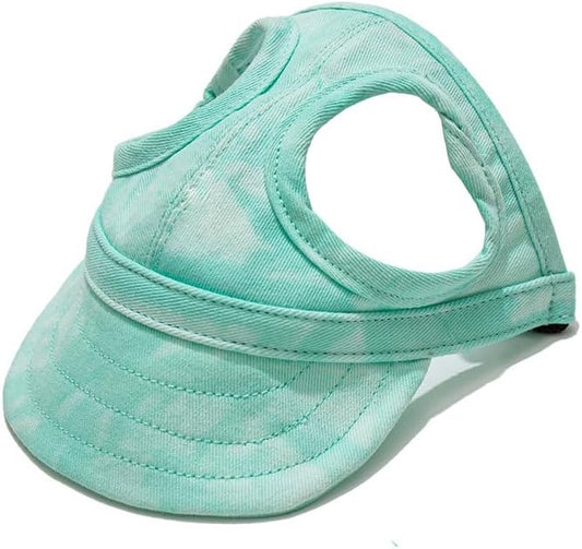 Leconpet Dog Baseball Cap Pet Hats with Big Ear Holes, Adjustable Baseball Caps for Small Medium and Large Dogs, Comfortable Pet Sun Hat with Adjustable Strap for Dogs and Cats (Cloud Green, Large)