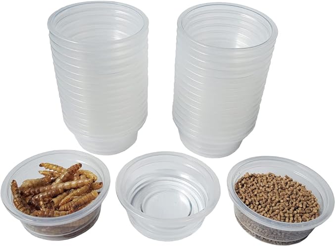 200 pcs 0.5oz Crested Gecko Food and Water Feeding Cups