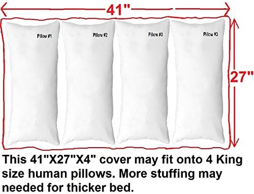 Dogbed4less DIY Durable Blue Denim Pet Bed External Duvet Cover and Waterproof Internal Case for 41"X27"X4" Large Dog Bed